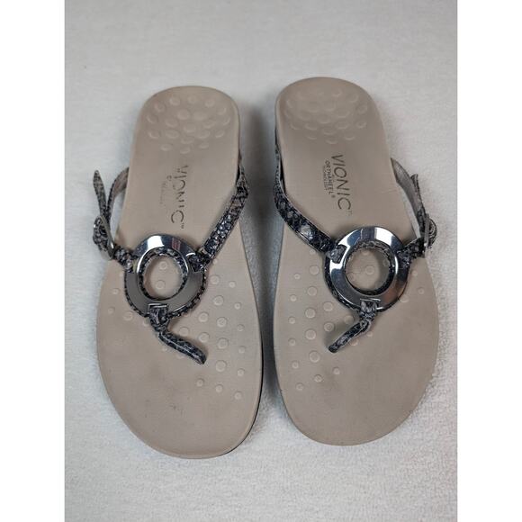 Vionic Women's Sandals Karina Thong Slip-On Adjustable Leather strap Size 9‎ - Picture 2 of 8